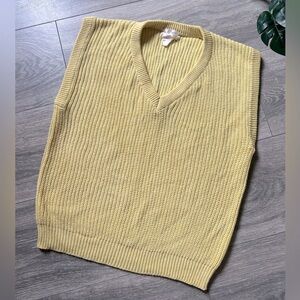 Vintage boxy cotton vest in golden yellow. Size S